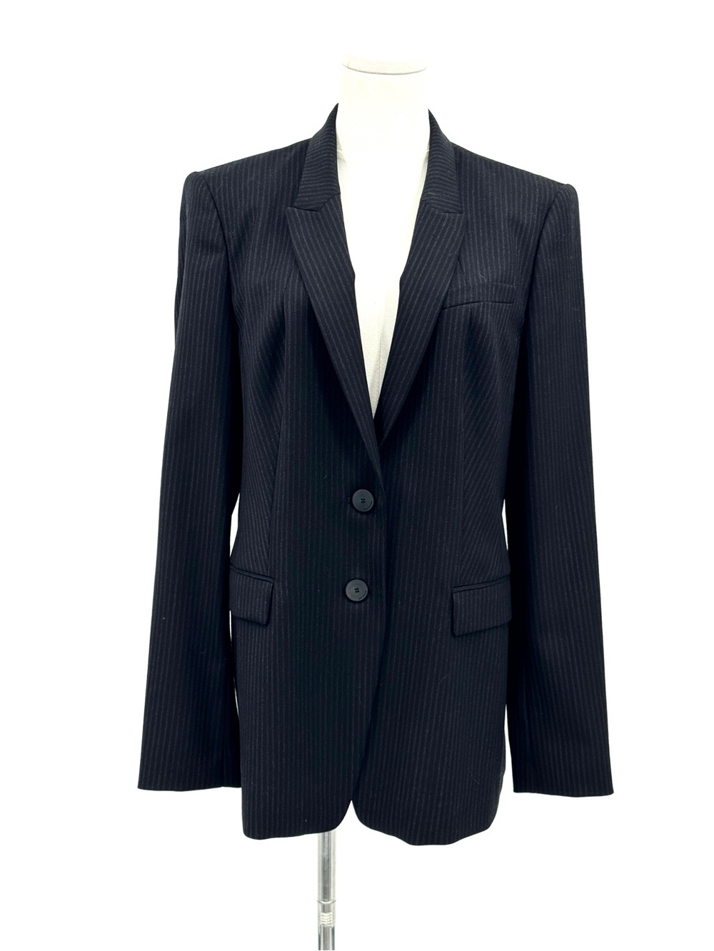 Vintage Hugo Boss Women’s Black Pinstripe Wool Pants Suit